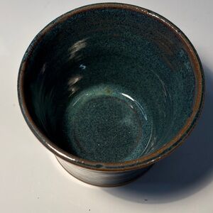 New Handcrafted Pottery Bowl/ Planter in Blue.